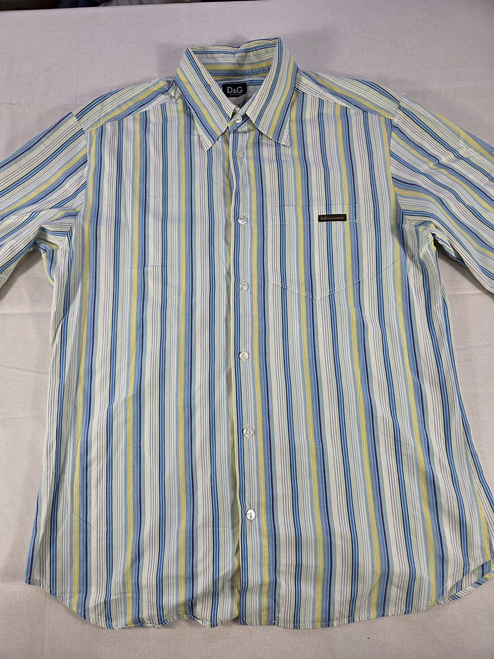 Vintage D&G Dolce & Gabbana Striped Button Up Shirt XL Y2K